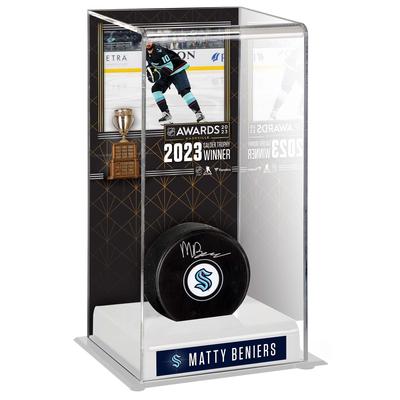 Matty Beniers Seattle Kraken 2023 Calder Trophy Gewinner Deluxe Hohe Hockey Vitrine Image