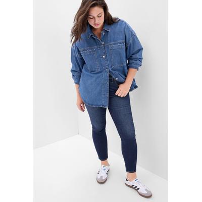 Gap Womens Dark Wash Blue High Waisted Classic Stretch True Skinny Jeans - Dark Wash Blue