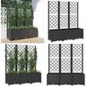 Jardinière avec treillis Noir 120x40x136 cm pp - jardinière de jardin - jardinières de jardin