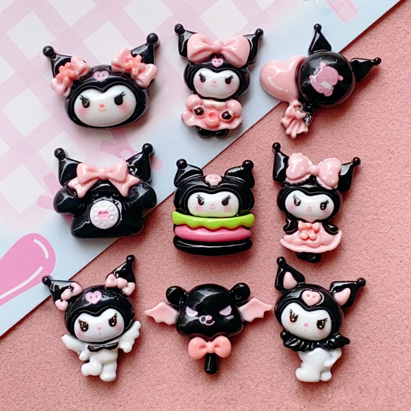 10 Stück neue Kawaii Cartoon Mädchen Hamburg Telefon Harz flache Rückseite Scrapbook Figur DIY Bogen Dekor Zubehör Handwerk A2 Image