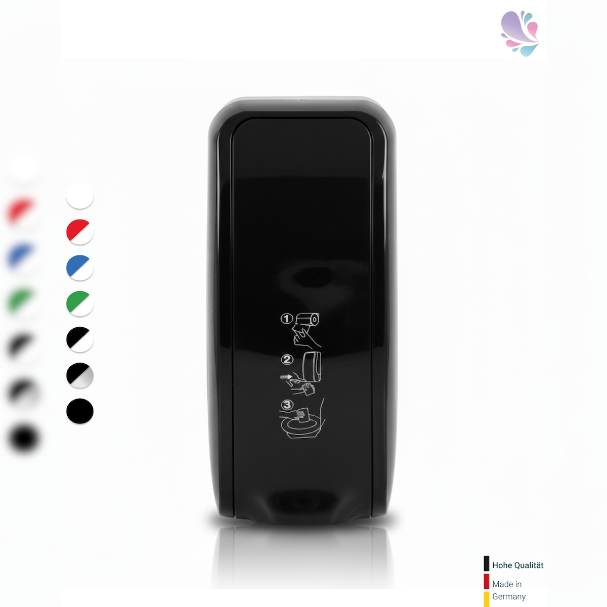 Blanc HYGIENIC Spender für Toilettensitzreinigung MANUELL bis zu 1.000 Anwendungen je 1-Liter, blitzschneller Kartuschenwechsel, Blanc Cosmos Image