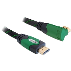 Delock 1m High Speed HDMI 1.4, 1 m, HDMI Typ A (Standard), HDMI Typ A (Standard), 4096 x 2160 Pixel, 3D, Schwarz, Grün Image
