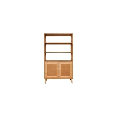 Dmora Bücherregal Dmoutinh, Büroregal, Mobiler Buchhalter, Bücherbrett, 90x40h110 cm, Eiche Image
