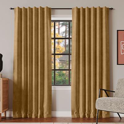 Wide Width Amherst 100% Blackout Rod Pocket Panel by BrylaneHome in Gold (Size 50