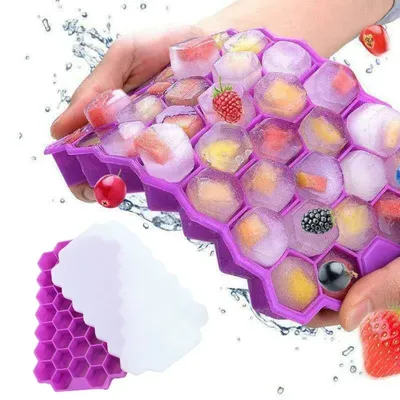 Ice Cube Maker Honeycomb Box Ice Cream Tools Silicone Ice Jelly Juice Food Mold Whiskey Cocktail