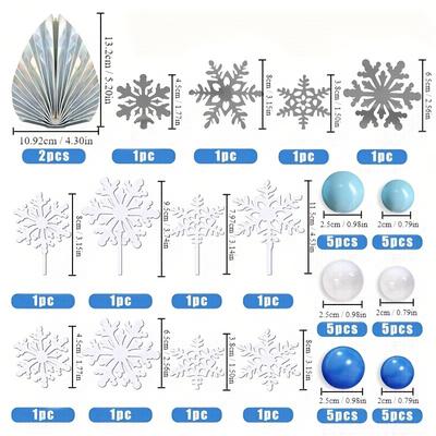 TEMU 44pcs Cake Decorations Cake Decorations Cake Decorations Wedding Decorations Winter Theme Birthday Party (), Best For Christmas Image