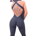 Combinaison Ensembles d'entraînement Femme Fesses plissées Dos ouvert Le Maillot de corps Combinaison Ensembles de Sport Spandex Yoga Aptitude Exercice Physique Contrôle du Ventre Lifting des fesses
