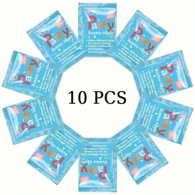 TEMU 10-pack Concentrated Bubble Solution Refill For Bubble Machine - Safe For Kids & Adults, Ideal For Birthday Parties, Summer Beach Fun, And Parent-child Interaction, Ages 3 To 12 Years