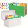 200 Pcs Index Cards Flash Cards, 3x5 Inches Colored Ruled Index Cards With 8pcs Rings & 1pc Index Card Box, Note Cards Punched For School Learning, Office And Home Uses