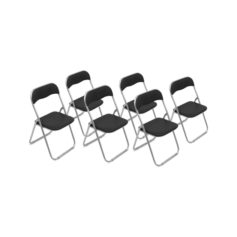 Lot de 6 chaises pliante en fer noir 43x47 cm