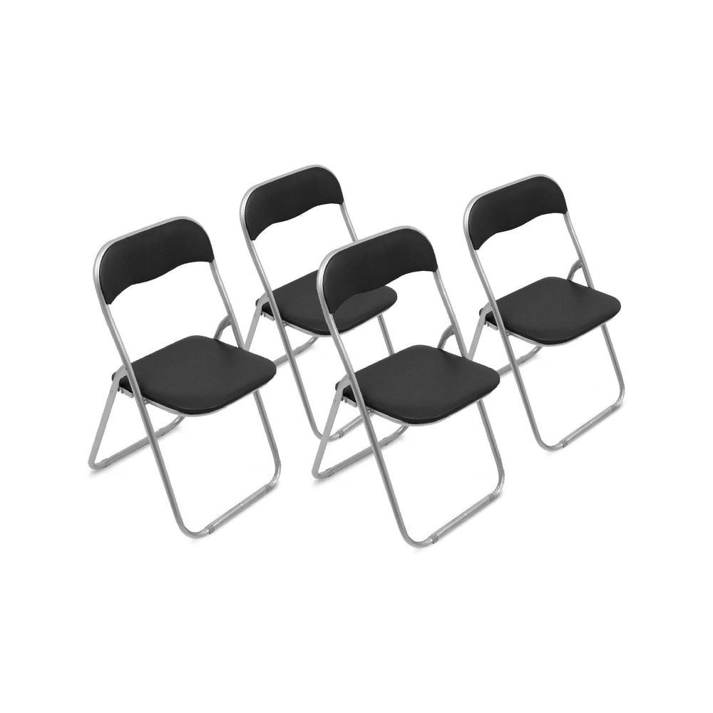Lot de 4 chaises pliante en fer noir 43x47 cm