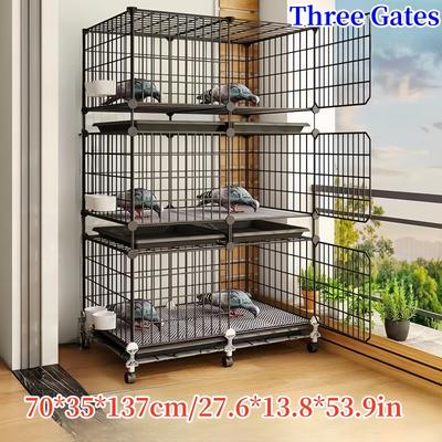 3-layer 2-row 6-section Extra Large Bird Cage, Enhanced Thickened Metal With Encrypted Bottom Net, Pet Enclosure For Home