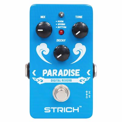 TEMU Strich Paradise Digital Reverb Guitar Pedal, Reverb Guitar Effect Pedal With 3 Modes, True Bypass For Electric Guitar, Blue