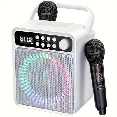 TEMU Karaoke Machine With Wireless Microphone - Portable Karaoke Speaker For Party Lights