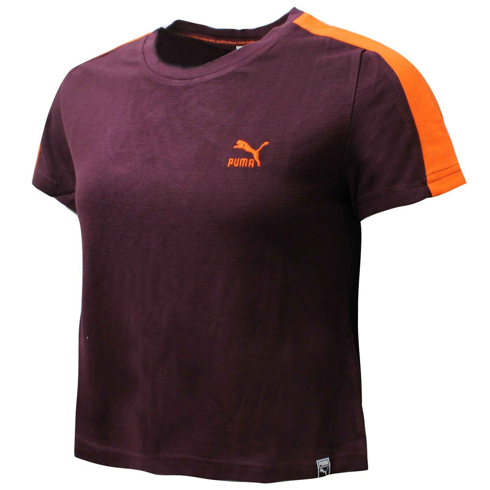 Puma Classics Structured Womens Tee T-Shirt Top Burgund 575065 34 A13d Image
