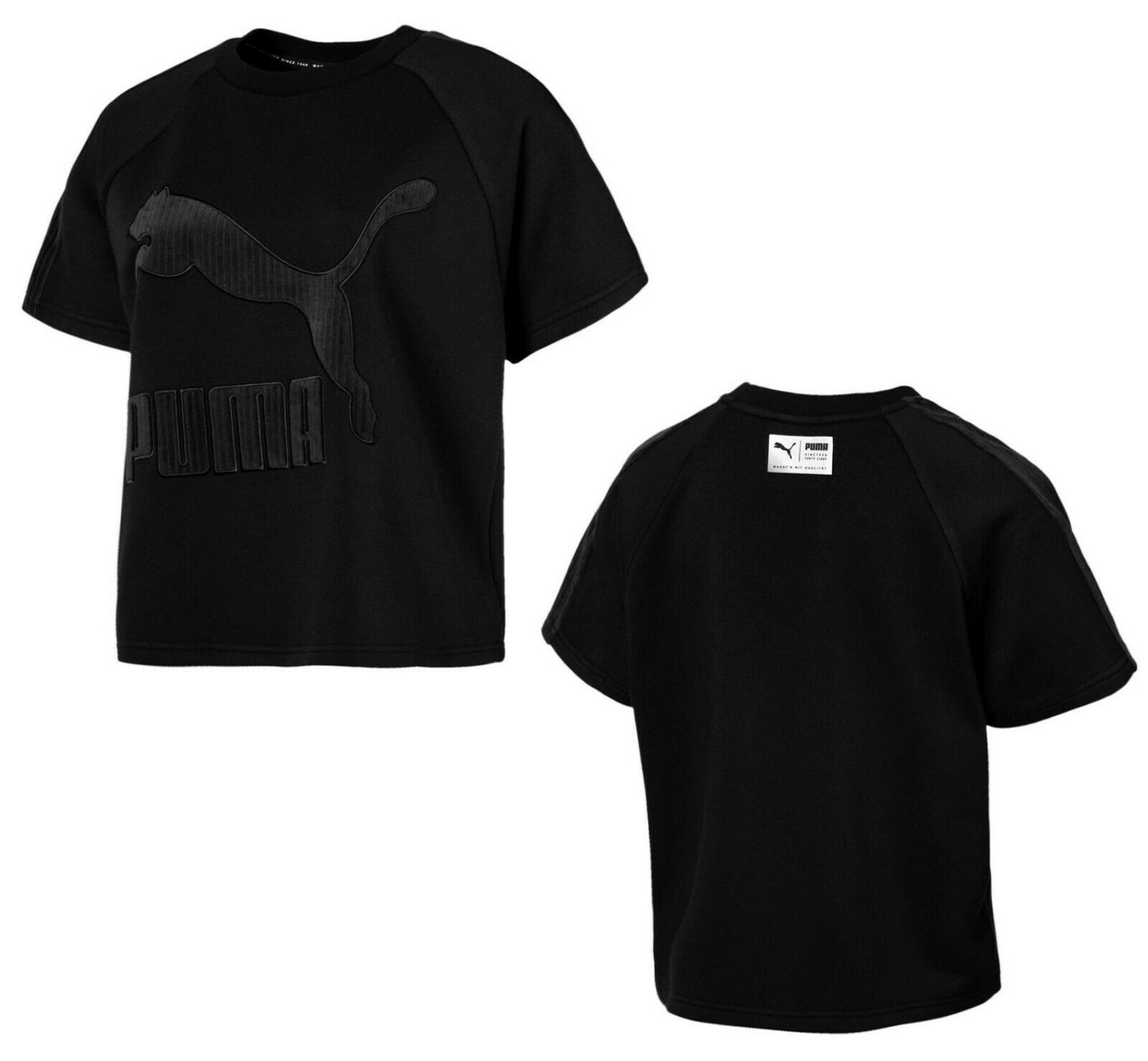 Puma Downtown Structured Womens Tee T-Shirt Top Black 576728 01 A60E Image