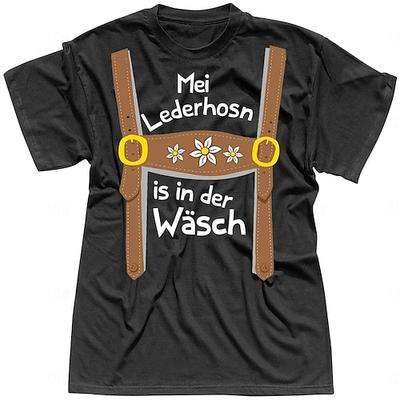 Bier T-Shirt-Ärmel Lederhosen Bedruckt Klassisch Streetstyle Für Unisex Erwachsene Karneval Oktoberfestbier Heißprägen Party Casual Image