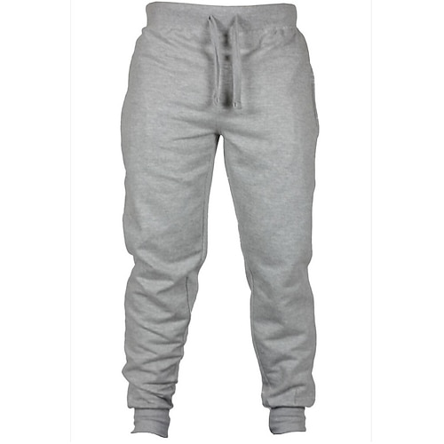 Herren Jogginghose Hose Hosen Hose Sporthose Kordelzug Elastischer Bund Einfarbig Warm Atmungsaktiv Volle Länge Sport Wochenende Sportlich Lässig / Sportlich Schwarz Marineblau Mikroelastisch Image