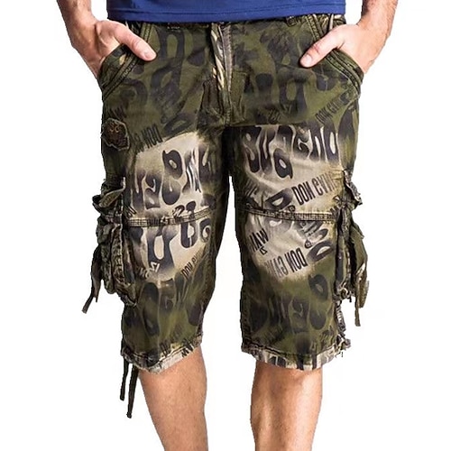 Herren Taktische Shorts Cargo-Shorts Shorts mit Camouflage-Muster Shorts Knöpfe Mehrere Taschen Tarnung tragbar Knielang Outdoor Täglich Campen und Wandern Mode Klassisch Tarnblau Tarngrau Image