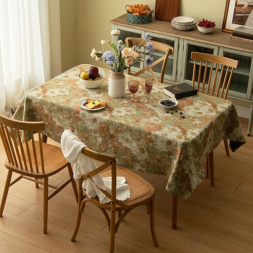 marokkanische Jacquard-Tischdecke, flecken- und knitterfrei, waschbare Polyester-Tischdecke, dekorative Stoff-Tischdecke für Esstisch, Buffet-Partys und Camping Image