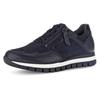 Keilsneaker GABOR "Turin", Damen, Gr. 41, blau (nachtblau), Ziegenveloursleder, Glattleder, sportlich, Schuhe, Freizeitschuh, Halbschuh, Schnürer mit Komfortweite H (=sehr weit)
