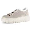Plateausneaker GABOR, Damen, Gr. 41, beige (hellbeige), Veloursleder, Textil, sportlich, Schuhe, Plateau, Freizeitschuh, Halbschuh, Schnürschuh mit Best Fitting