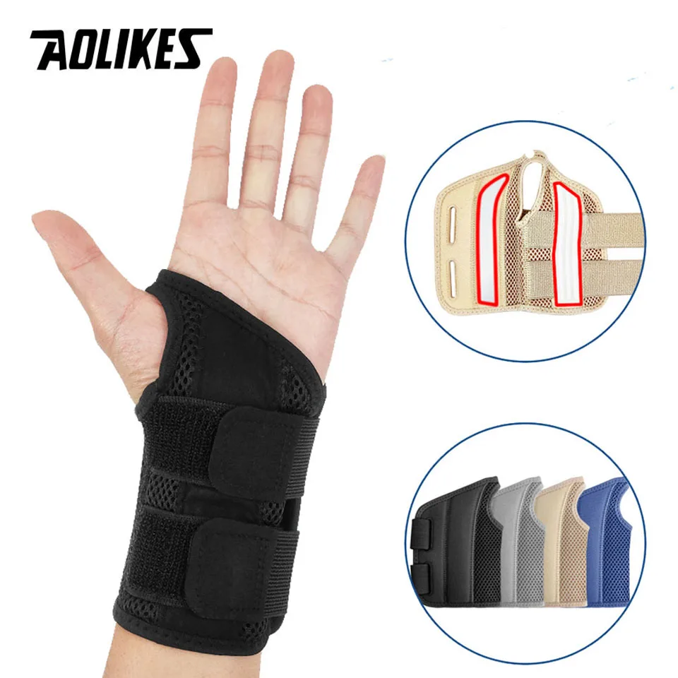 AOLIKES 1PCS Einstellbare Kompression Handgelenk Brace Nacht Handgelenk Unterstützung Karpaltunnel Schiene Stabilisator für Arthritis Schmerzen Relief Image