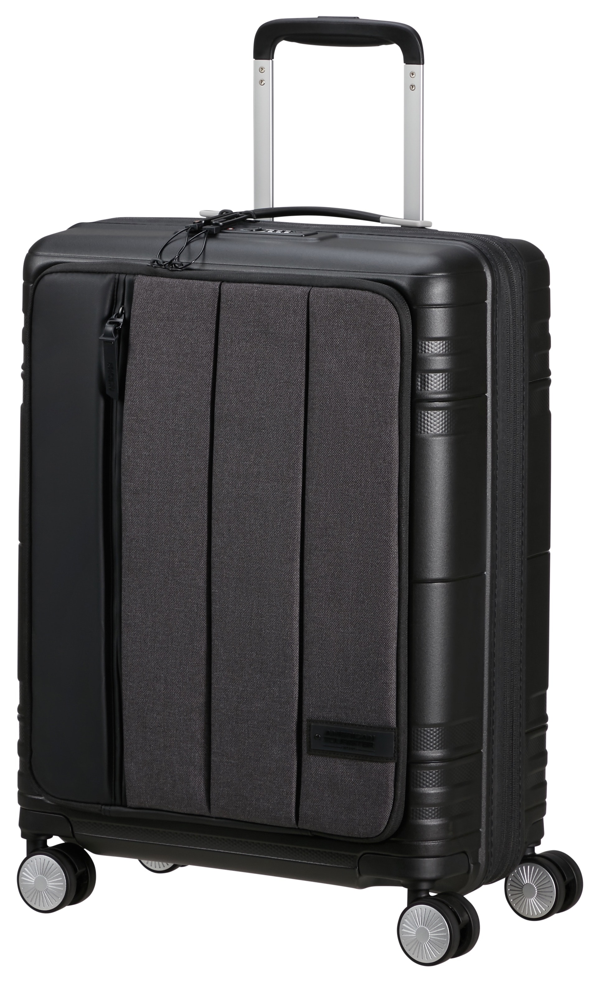 Handgepäck-Trolley AMERICAN TOURISTER "HELLO CABIN 55", Gr. B/H/T: 40 x 55 x 21 36, grau (grau melange), Polypropylen, Koffer, Handgepäck-Koffer Reisegepäck Koffer TSA-Zahlenschloss Image