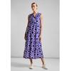 Maxikleid STREET ONE, Damen, Gr. 40, EURO-Größen, blau (violet blau), Web, Stoff, Oberstoff: 100% Baumwolle; Unterstoff: 100% Viskose, bedruckt, casual, normal lang, Rundhals, ohne Ärmel abgesteppt, Kleider, im Tunika-Style