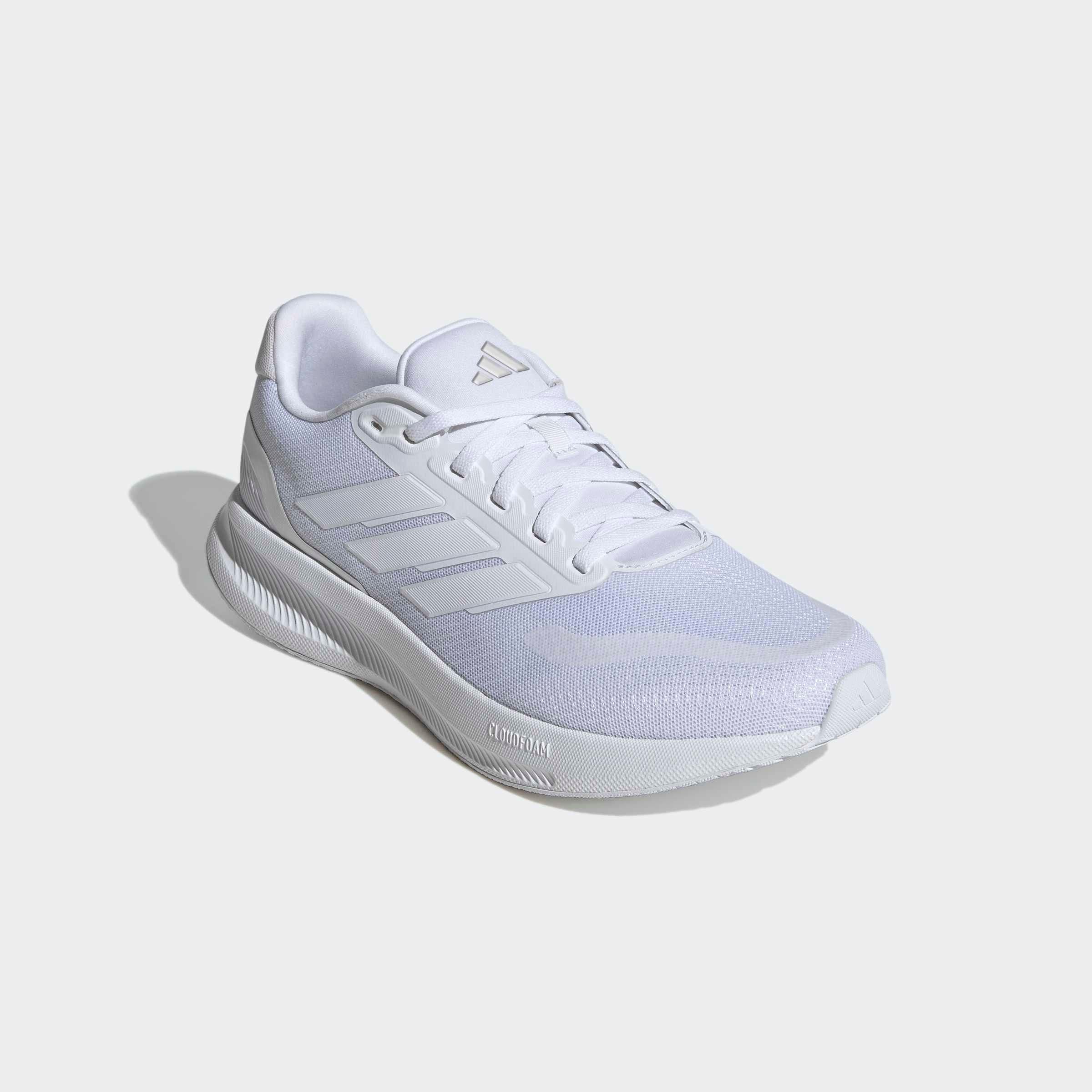 Laufschuh ADIDAS PERFORMANCE "RUNFALCON 5", Herren, Gr. 42, weiß (cloud weiß, cloud weiß, cloud weiß), Synthetik, Textil, Schuhe Laufschuh