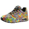 Sneaker SKECHERS "UNO-INFINITE DRIP JEN STARK", Damen, Gr. 39, bunt (mehrfarbig), Lederimitat, kontrastfarbene Details, modisch, Schuhe Sneaker, Freizeitschuh, Halbschuh, Schnürschuh mit Luftkissen-Dämpfung