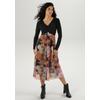 Midikleid ANISTON SELECTED, Damen, Gr. 40, N-Gr, bunt (schwarz, mauve, orange, braun, ocker, lila), Single Jersey, Mesh, Obermaterial: 95% Polyester, 5% Elasthan. Futter: 100% Polyester. Rock: 95% Polyester, 5% Elasthan, bedruckt, geblümt, feminin,...