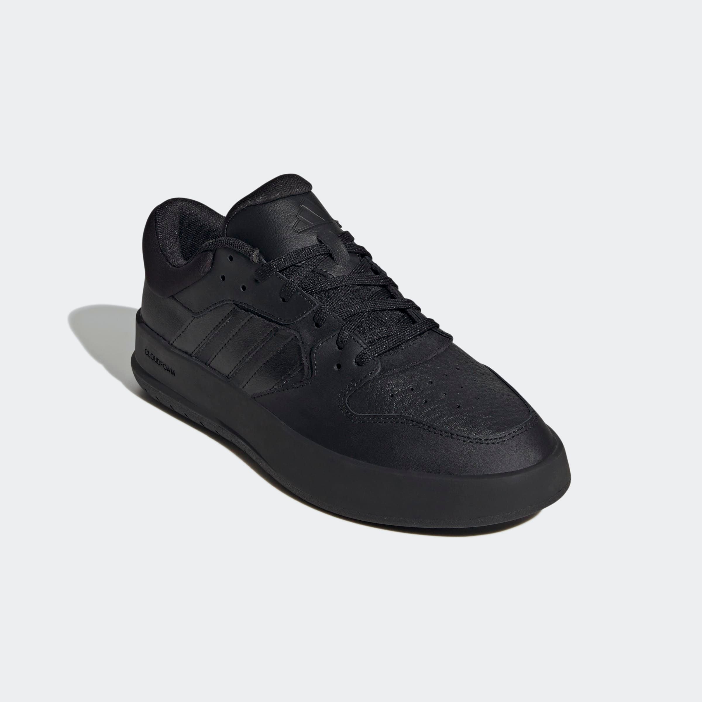 Sneaker ADIDAS SPORTSWEAR "COURT 24", Herren, Gr. 45, schwarz (core schwarz, core schwarz, core schwarz), Leder, Synthetik, Schuhe Sneaker