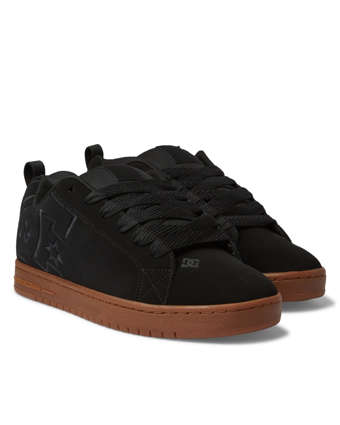 Sneaker DC SHOES "Court Graffik", Herren, Gr. 14(48,5), schwarz, Obermaterial: Leder (Kuh) / Futter: Textil / Außensohle: Gummi, Schuhe Sneaker