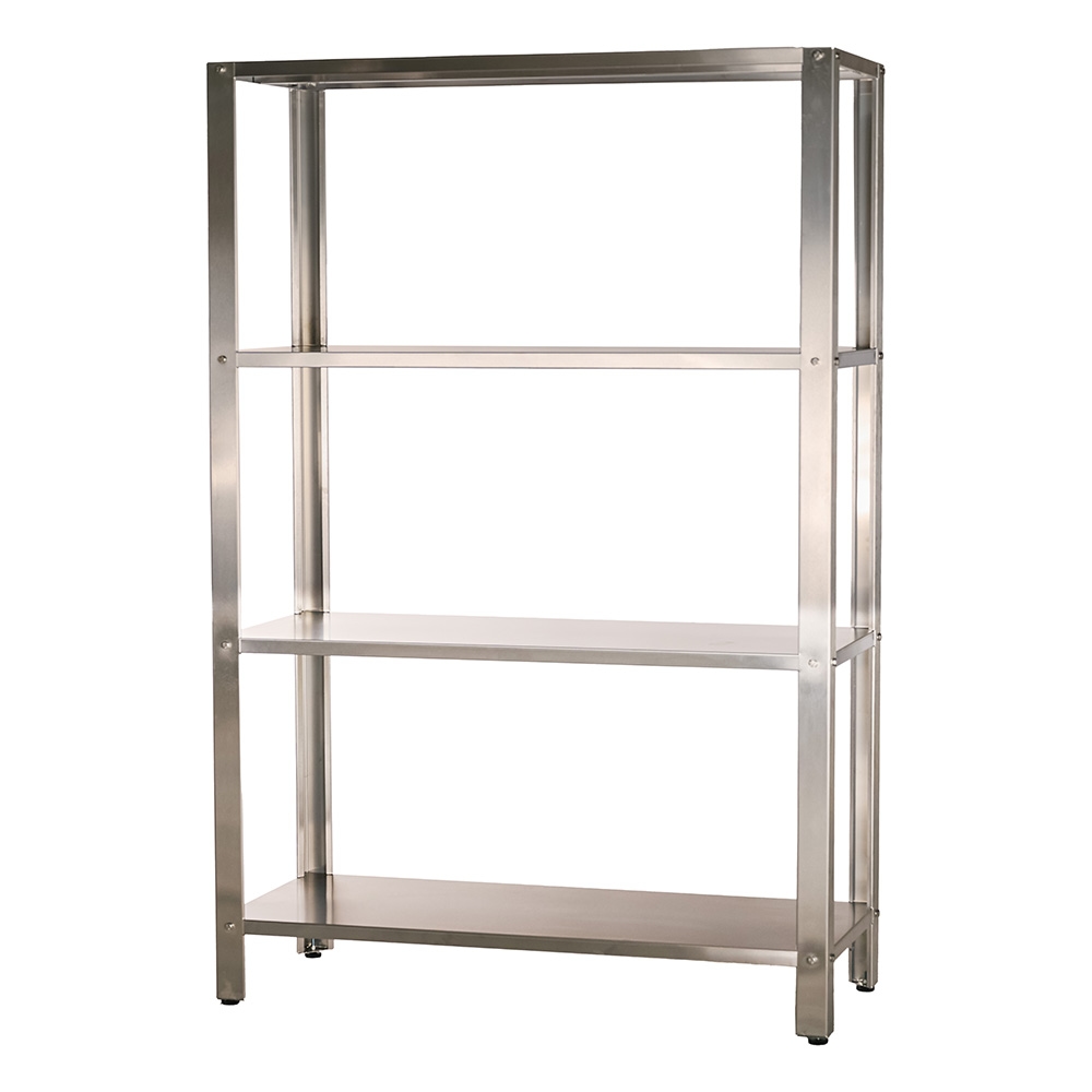Romux® Edelstahlregal mit 4 Regal Glatten 1400x500x1800 mm | Metallregal für Küche mit 4 Böden | Metallregale für Gastronomie Image