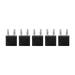 Jiameifeifu 5pcs J.20005 Dual Banana Plug 1 Female To 2 Male 14mm Spacing 4mm Short Circuit Banana ConnectorBlack