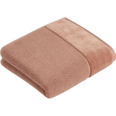 Handtuch VOSSEN "Pure", rot (rot wood), B:60cm L:110cm, Webfrottier, Obermaterial: 100% Baumwolle, Handtücher (Packung), Baumwolle & VEGAN, mit eleganter Veloursbordüre Image
