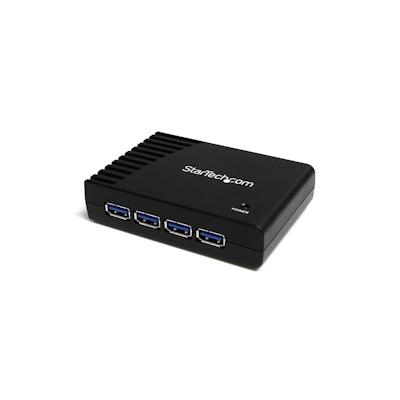 StarTech.com 4 Port SuperSpeed USB 3.0 Hub - Schwarz - USB 3.2 Gen 1 (3.1 Gen 1) Type-A - 5000 Mbit/s - Schwarz - Leistung - 5 V - 2 A Image