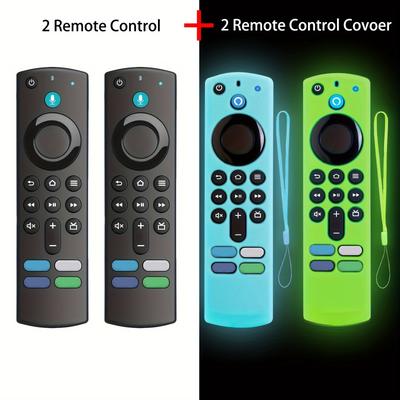 TEMU 4 Pack (2 Remote Controls, 2 Remote Control Cover) Replacement Voice Smart Remote For 3rd Gen Lite 4k Home Appliance