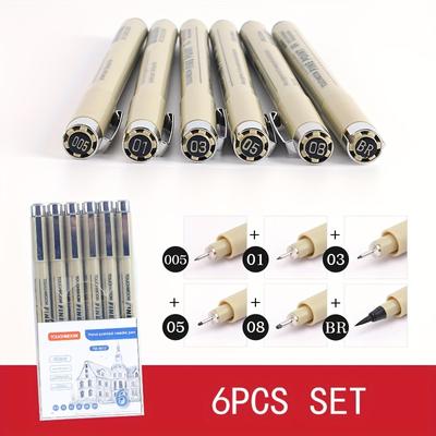 TEMU Waterproof Needle Pen For Students To Use In Art Comics And , Black Pen For Hand Drawing Sketches Image