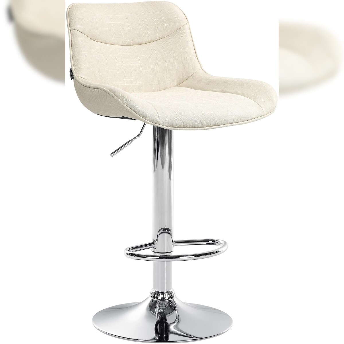 CLP Barhocker Vonore Stoff creme/chrom Image