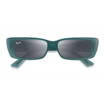 Unisex s rectangle Clear Shiny Green Eco Friendly,Plastic Prescription sunglasses - Eyebuydirect s Ray-Ban RB4425 Teru
