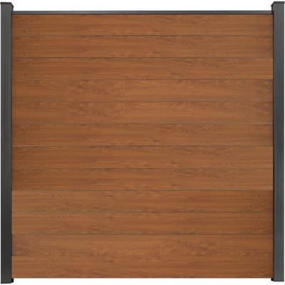 GroJa BasicLine schmal PVC-Steckzaun Sichtschutzzaun Golden Oak Sichtschutz Steckzaun Lamellenzaun