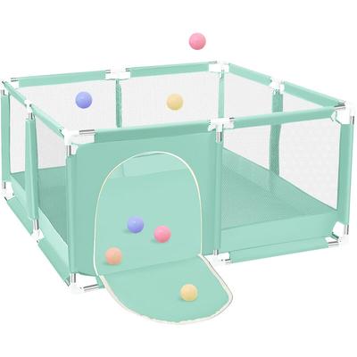 Laufstall Spielzaun Baby Laufstall 128x128x66cm Grün Hasaki