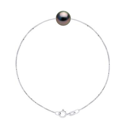 Armband Love Links Link Venezianisch aus Silber 925, verziert mit einer echten Tahiti-Zuchtperle rund 9-10 mm