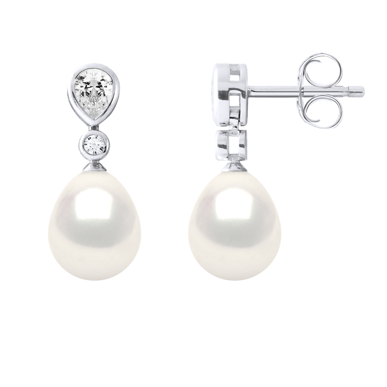 Ohrringe Echte Süßwasser-Zuchtperlen Birne 7-8 mm Image