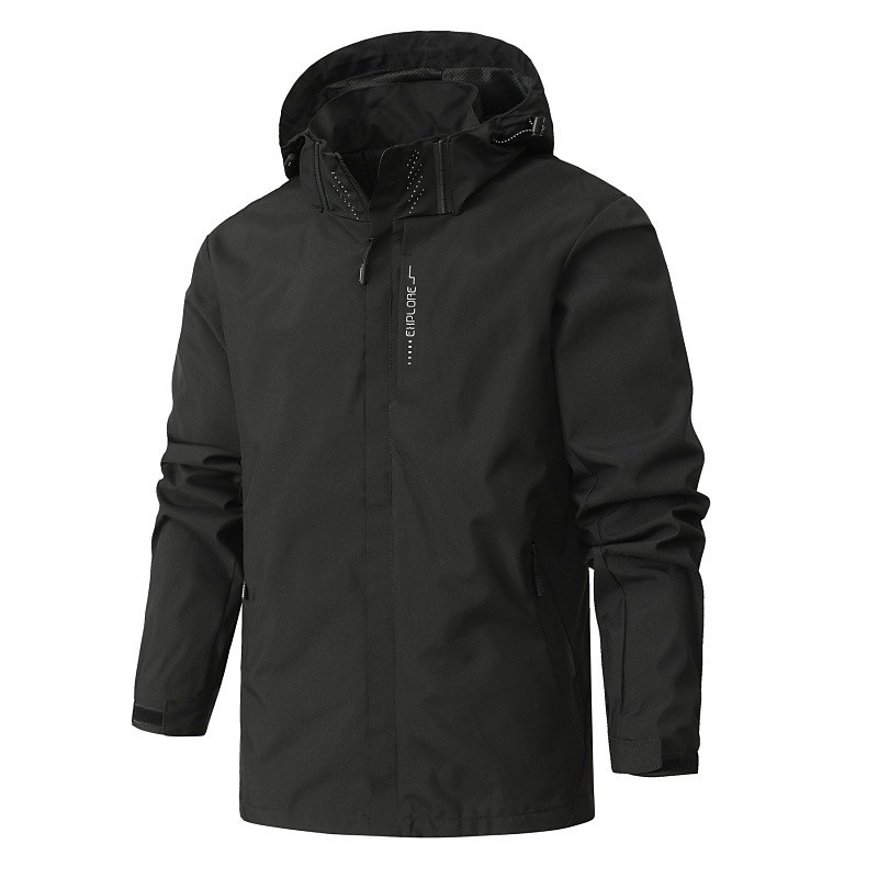 Men's Ski Jacket Spring Autumn / Fall Outdoor Waterproof Windproof Hoodie Snow Coat Ski Coat Traveling Dark Grey Black White Blue
