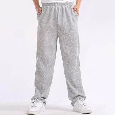 Men's Fleece Pants Sweatpants Joggers Trousers Straight Leg Sweatpants Pocket Plain Comfort Breathable Outdoor Daily Going out Fashion Streetwear Black Wine