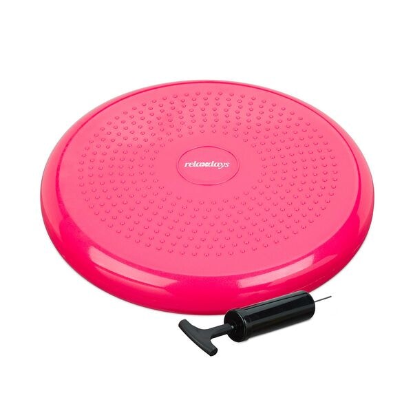 relaxdays Balance Kissen 33 cm mit Luftpumpe pink Image