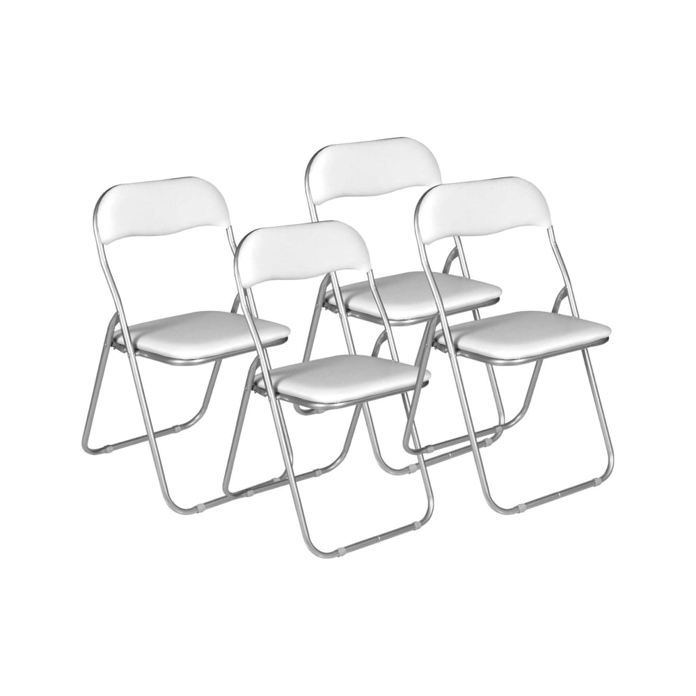 Lot de 4 chaises pliante en fer blanc 43x47 cm